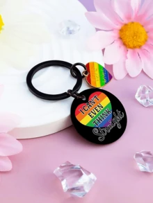 LGBTQ+骄傲月配饰、女同性恋礼物、LGBTQ+钥匙扣、骄傲月必备品、女同性恋周边、彩虹主题礼物 - 彩色 - 查看 3
