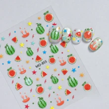 Stiker Kuku Lemon 3D Nuansa Musim Panas, Desain Buah Segar, Aksesori DIY Seni Kuku yang Lucu - Kuning - View 9