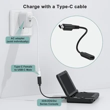 1入 Type-C 充電轉接線，精巧 USB-C 轉 3DS 充電線，適用於 Nint*Ndo 3DS/2DS XL/LL、New 3DSXL/3DSLL、2dsxl/2dsll、NDSI 復古遊戲機的可靠電源供應線 - 彩色 - 查看 4