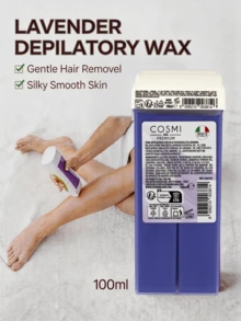 COSMI MILANO Made In Italy Fat-Soluble Depilatory Wax 100ml Cartridge, Enriched Effective And Precise Hair Removal, Compatible With Roller Wax Heater, Uniform Application, Suitable For Legs, Arms And Body, Good Adhesion To Hair, Practical For Home Hair Removal, Professional Body Care Available In Different Models, Ideal For Summer Hair Removal. - PROFUMO DI LAVANDA - 查看 1