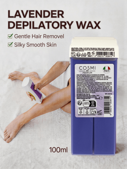 COSMI MILANO Made In Italy Cera Depilatoria Liposolubile Cartuccia 100ml compatibile con scaldacera a rullo, applicazione uniforme adatta per gambe, braccia e corpo, buona adesione ai peli, pratica per la depilazione domestica, cura corpo professionale Disponibile in diversi modelli ideale per depilazione estiva