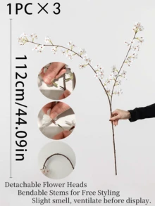 1/3/6 Stücke künstliche Kirschblüten, 112cm/44.09in langer Stiel, Innendekor, Party Deko, Büro Deko, DIY Bouquet, Garten Deko, Hochzeitsdeko, Heimdekoration, Frühlingsdeko, Valentinstag Deko, Badezimmer Deko, Wohnzimmer Deko, Schlafzimmer Deko - Verschiedenfarbig - Übersicht 9