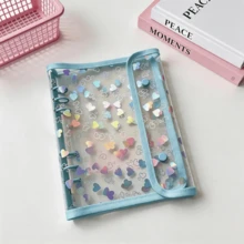 A5 Size Colorful Heart-Shaped Loose-Leaf Binder, Notebook Set, Colorful Cover Double-Snap Design, A5 Size Sticker Book, Expandable Document Bag, Hot Melt Bead Storage Book, Perler Bead Storage Book, Loose-Leaf Sticker Book, A5 Replaceable Inner Pages. Can Be Used As Photo Album, Sticker Book, Savings Book, Nail Art Book, Card Book, Planner, Notebook, Perler Bead Storage Box, Card Storage Box, Transparent Folder, K-POP Idol Storage Box, Document Storage Box, Transparent Sticker Loose-Leaf Binder, Fan Activity Storage Book, Office Supplies And School Supplies. Essential For Back To School Season. - A5 Heart-shaped Double-snap Bind - View 20