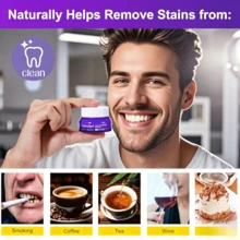 PurelyWHITE DELUXE Simply Purple Brightening Powder, Enamel No Sensitivity Toothpaste Whitening Powder, Conceals Stains From Coffee, Tea, Food, Wine And Tobacco, V34 Purple Toothpowder Teeth Cleaning Powder, Teeth Whitening Kit Deeply Moisturizes Hydrates Skin With Long Lasting Brightness, Enhanced Elasticity Vitality Boosting Formula For Radiant Smile - 藍色 - 查看 3