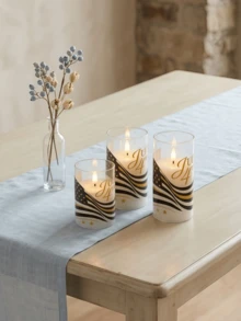 1/2/3pcs Flameless Candle Lights With Remote Control/Timer, Battery Operated, Warm Light Candle Lamps, Suitable For Table Centerpiece Decoration, Perfect For US Independence Day And Holiday Atmosphere Decor - Transparent - View 4