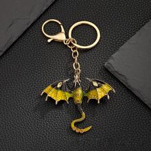 1pc Gothic Dragon Enamel Keychain, Alloy With Sparkling Rhinestone, Multi-Color Bag Charm, Cool Graduation Gift For Backpack - Multicolor - View 16