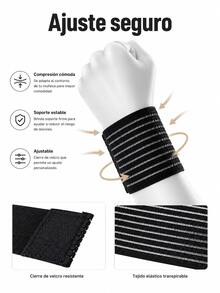1 par de muñequeras deportivas, muñequeras para el síndrome del túnel carpiano, muñequeras elásticas de polímero transpirable de compresión, muñequeras deportivas elásticas transpirables unisex. - pulsera - Ver 2