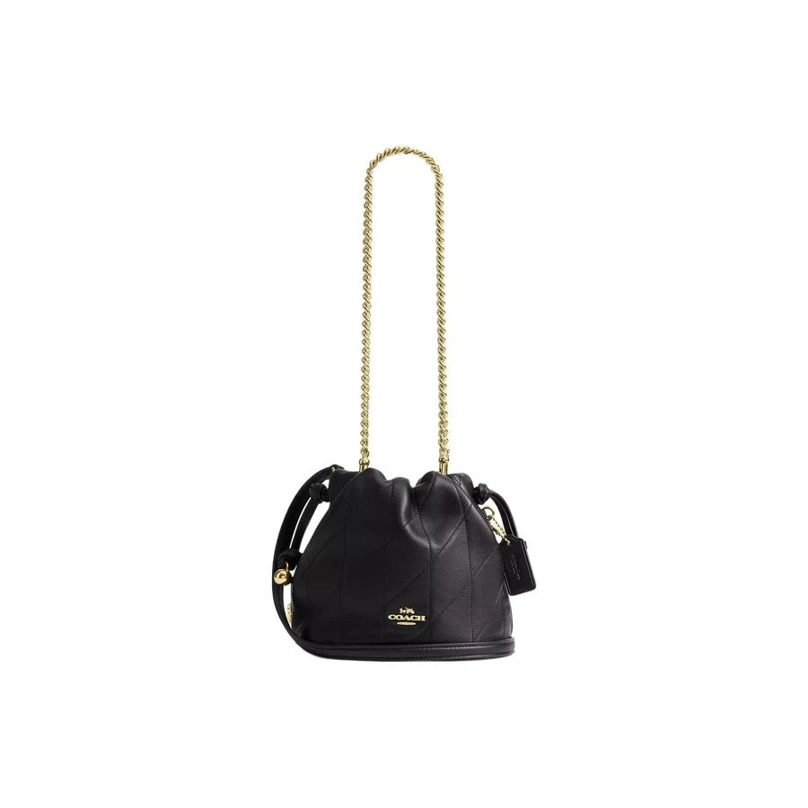 COACH Faye 17 Gesteppte Details L Leder Umhängetasche, Klein, Damen, Schwarz - CDB69-IMBLK - Übersicht 1