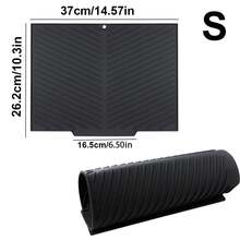 Silicone Dish Drying Mat , Non-Slip Drain Pad With Built-In Drain, Quick-Drying Mat For Pots, Pans, And Cutlery, Countertop Protector. Kitchen Essential - Multicolor - View 15