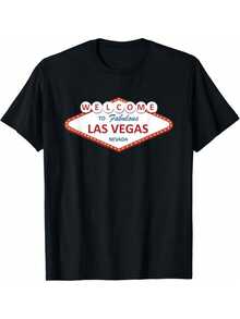 Bienvenido a la camiseta de hombre Fabulous Las Vegas Nevada un letrero icónico que representa la entrada a una ciudad famosa por su entretenimiento y vida nocturna vibrante una prenda unisex de verano para cualquier ocasión especial este estampado llamativo evoca la emoción de esta meca del juego y el espectáculo mostrando el orgullo por la ciudad y su singular ambiente festivo perfecta para viajes o uso diario. - Negro - Ver 1