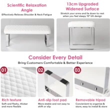 Repose-bras pour prothésiste ongulaire, Terresa Mise à jour Repose-mains et pieds en PU motif poisson pour manucure & pédicure, rose. Rembourrage de confort amélioré, design ergonomique & esthétique motif poisson, matériau en PU premium, design convivial pour le client - Blanc - Voir 6