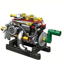 Engine Building Block Model, Mechanical Engineering Construction Blocks, Collectible Model Gift For Block Enthusiasts, Suitable As Home Decor And Birthday Gift, Halloween, Christmas Gift - Engine Building Blocks - View 9