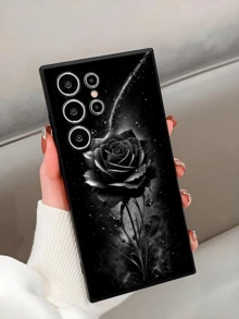 1个高级黑色玫瑰星空夜空防震防滑黑色手机壳，兼容Galaxy A04e/A05s/A13/A14/A15/A34/A35/A50/A52/A53/A54/S21/S22/S23/S24/S25/S25Ultra/24fe，[国际版，非国内版] - 黑色 - 查看 4