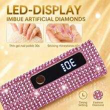 1 đèn làm móng đính đá, đèn làm móng hình cúc áo, đèn LED làm móng sạc USB có màn hình hiển thị kỹ thuật số - Làm khô nhanh và bền lâu, pin lithium dung lượng lớn 180mAh, thích hợp sử dụng tại nhà và salon. Món quà lý tưởng, quà tặng ngày lễ, đèn làm móng sạc điện, đèn làm móng cầm tay, dụng cụ làm móng, vật tư làm móng. - Nhiều màu - Xem 3