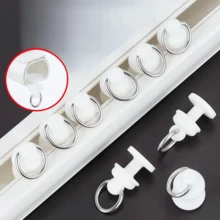 100/200pcs Nano Roller Slide Rails, Silent Curtain Track Pulleys, Heavy-Duty Plastic Slide Rail Hooks, Universal Ceiling Installation Hardware Accessories Suitable For Straight And Curved Tracks (Curtains, Doors, Shower Rooms, Cars) - Track Nano Pulley - View 5