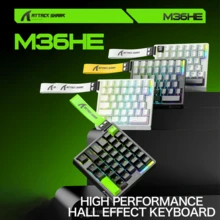 ATTACK SHARK M36HE Wired Gaming Keyboard: Single-Handed Keyboard, 8K Polling Rate, 128-Zone Scanning, 0.01ms RT Precision, 0.1ms Response Time, Custom Magnetic Fully Fluorinated Switches, Hot-Swappable Keycaps, Fashionable Compact Design - View 1