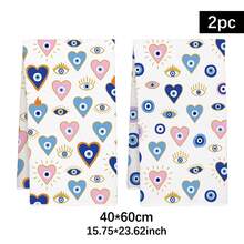 2pcs Minimalist Colorful Heart & Evil Eye Pattern Kitchen Towels, Soft Polyester Material Dish Cloths, Suitable For Kitchen Decor, Cleaning, Holiday Party Decoration, Kitchen & Bathroom Essentials, Home Decor, Housewarming Gift - Multicolor - View 3