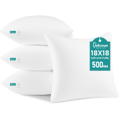 Pillow Inserts - Soft, Plush & Decorative Down Alternative Pillows For Couch Sofa Bed, Machine Washable - White, Pack Of 4