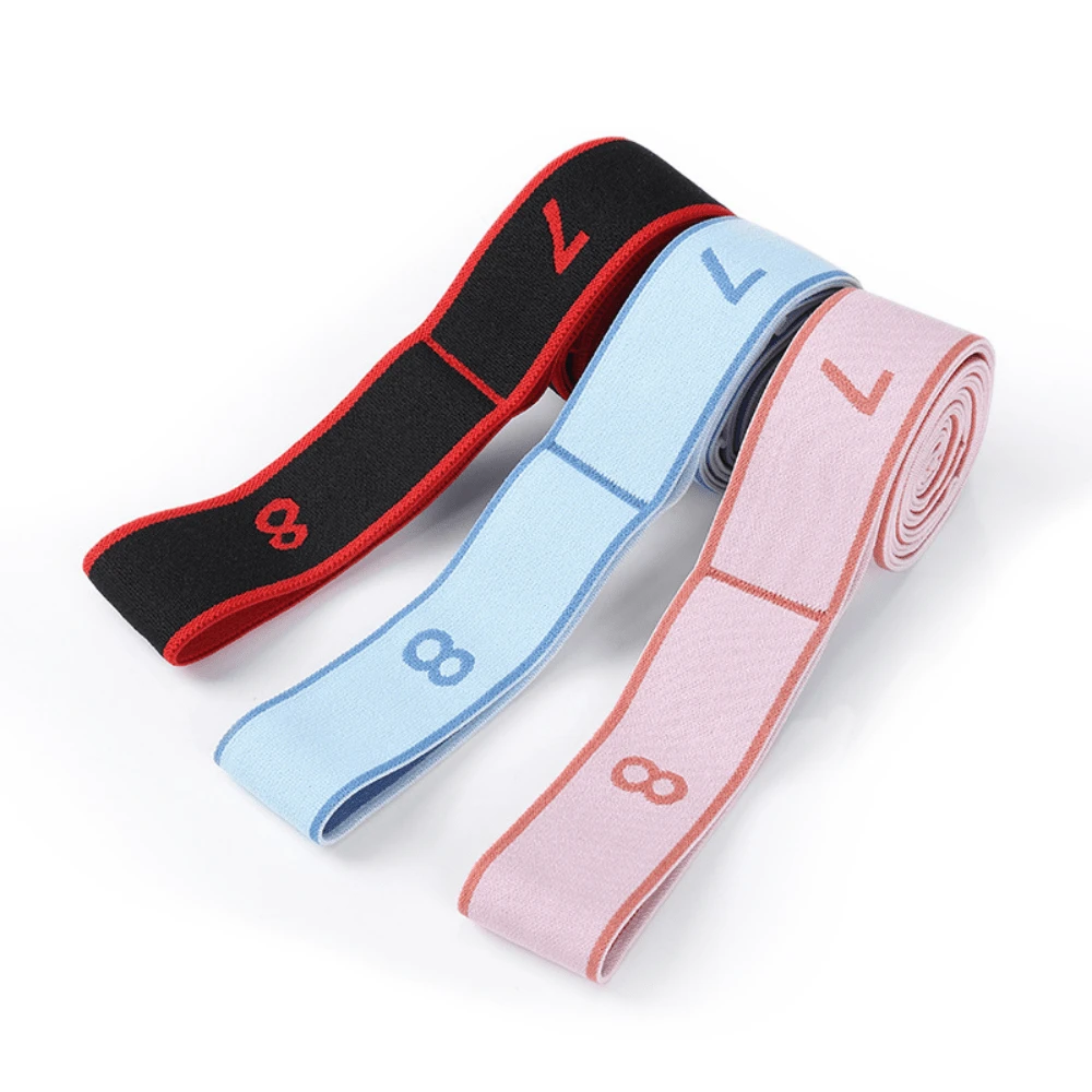 Segmented Scale Yoga Resistance Band, High Elasticity Wear-Resistant Polyester Resistance Band, Printed Upgraded Version, Precise Force Control With Segmented Scale, Soft And Non-Deforming, Suitable For Beginners Home Back Opening, Shaping, Stretching And Rehabilitation Fitness - Multicolor - View 1