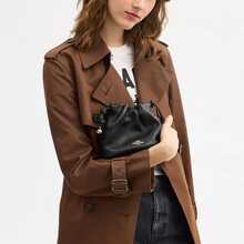 COACH Faye 17 Gesteppte Details L Leder Umhängetasche, Klein, Damen, Schwarz - CDB69-IMBLK - Übersicht 8