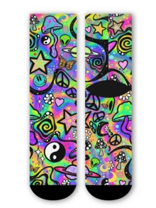 Men's Socks, 360 Degree Print - Fantasy Mushroom, Animal, Colorful, Hip Hop, Street Style, Fun Socks, Couple, Gift, Daily, Party, Holiday - Multicolor - View 6