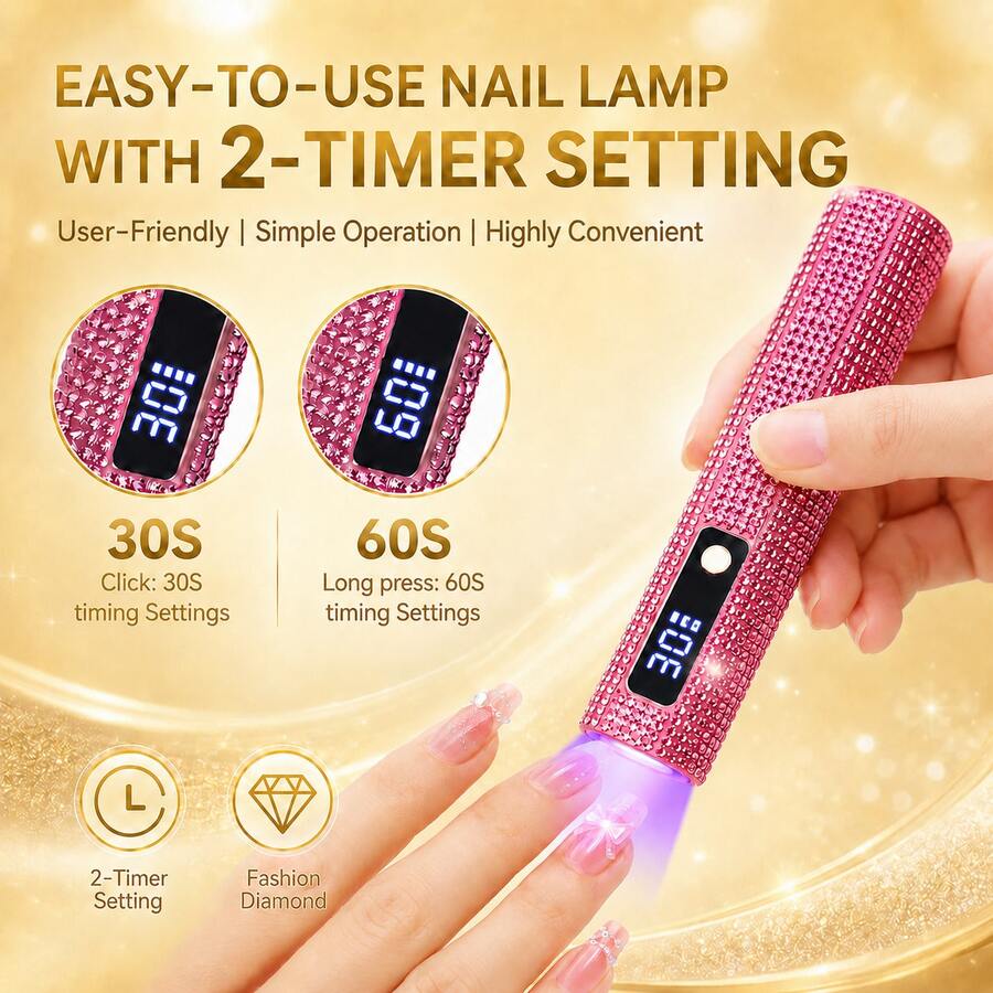 1 đèn làm móng đính đá, đèn làm móng hình cúc áo, đèn LED làm móng sạc USB có màn hình hiển thị kỹ thuật số - Làm khô nhanh và bền lâu, pin lithium dung lượng lớn 180mAh, thích hợp sử dụng tại nhà và salon. Món quà lý tưởng, quà tặng ngày lễ, đèn làm móng sạc điện, đèn làm móng cầm tay, dụng cụ làm móng, vật tư làm móng. - Nhiều màu - Xem 1