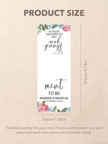 10-60PCs Custom Tic Tac Stickers Flower Labels For Containers, Personalized Mint Candy Wedding Favors, Floral Bridal Shower Party Favor Stickers, Graduation Decorations, Custom Wedding Labels For Mint Favors, Candy Buffet Decor - New2 - View 3