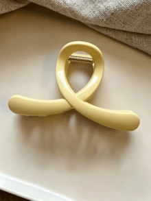 2个可爱云朵扭结发夹，大号纯色发爪夹，百搭日常及夏季适用发饰，适合海滩及休闲场合佩戴 - 彩色 - 查看 2