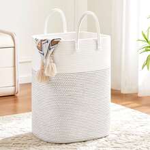 1pc Laundry Basket / Woven Hamper - Multifunctional Bathroom Storage Basket. Available In Two Sizes (40L And 60L) And A Variety Of Styles And Colors. An Ideal Storage And Organization Solution For The Laundry Room, Bedroom, Bathroom - Multicolor - View 16