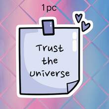 1pc/3pcs Minimalist Cartoon Memo Style Healing Stickers Trust The Universe Believe In The Universe Planner Decoration Stickers - Waterproof Vinyl Stickers - Durable Matte Surface, Self-Adhesive Bumper Stickers, Suitable For Cars, Windows, Laptops, Trucks, Water Bottles - Multi-Functional Durable Design, Car Stickers - one-size - View 9