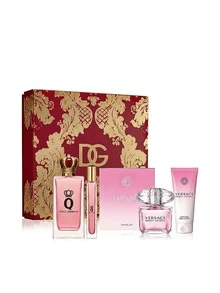 Versace [Bộ sản phẩm nước hoa] Bộ 2 món Q dành cho nữ (Nước hoa EDP 100ml + Chai xịt du lịch 10ml) + Bộ 2 món Bright Crystal (Nước hoa EDT 90ml + Sữa dưỡng thể 150ml) dành cho nữ 3.3oz/100ml + 0.33oz/10ml + 3oz/90ml + 5oz/150ml - nhiều mùi hương - Xem 2