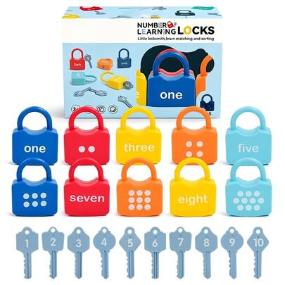 Educational Locks And Keys Matching Toy Set For 3+ Kids Home School Learning Number & Alphabetic & Shape Sorting & Stacking Activities Games STEM Sensory Toddler Toys Christmas Gifts