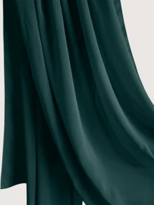 1pc Ladies Pleated Satin Scarf, Imitation Silk Scarf Accessory - Dark Green - View 3