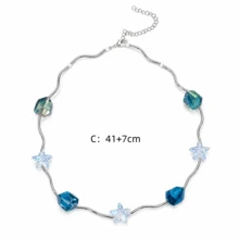 1pc Rainbow Color Geometric Beaded Necklace, Ocean Themed Summer Beach Jewelry, Multi-Layer Fashionable Necklace - Multicolor - View 6