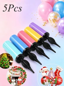 1pc/5pcs Portable Handheld Balloon Inflator Manual Air Pump, Suitable For Birthday Party, Wedding Celebration, Valentine's Day, New Year, Graduation Decoration (Random Color) - Multicolor - View 2