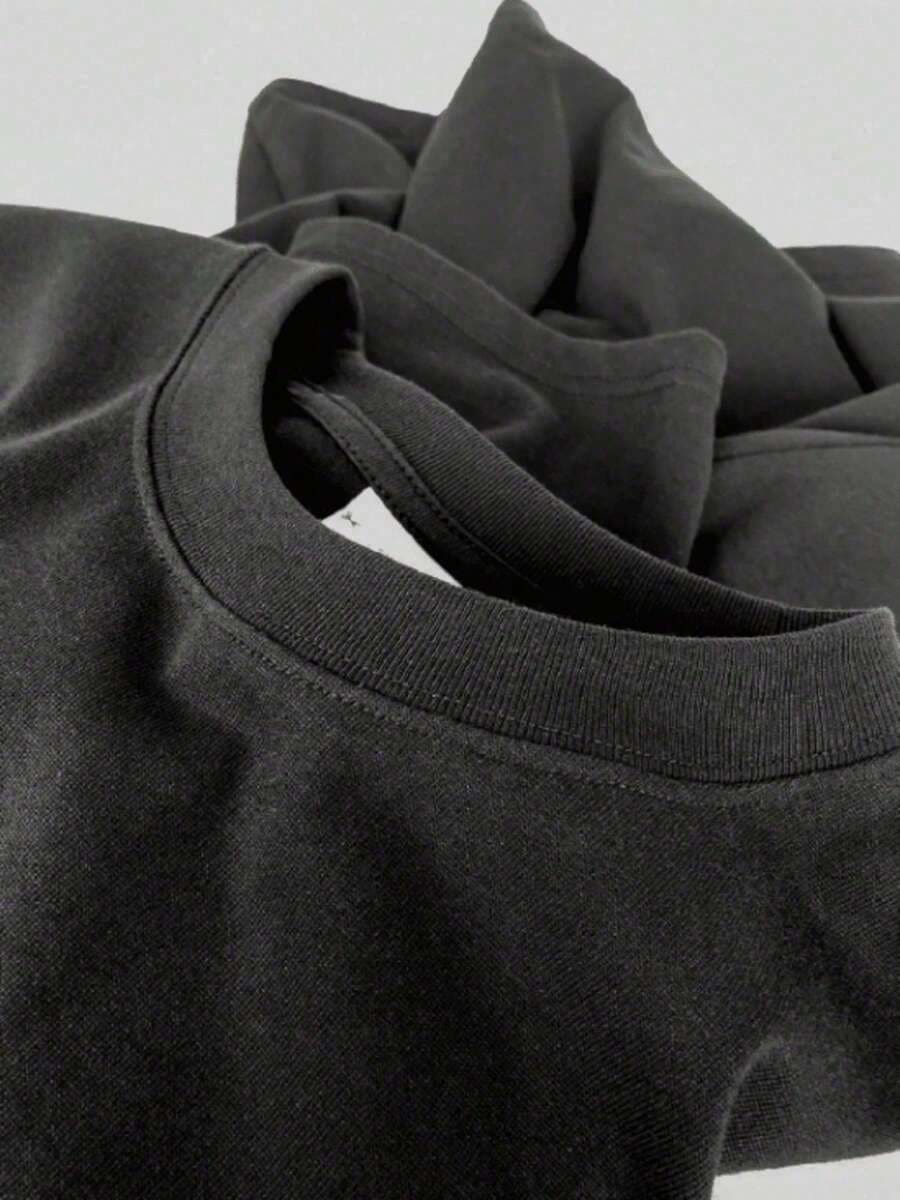 Camiseta gráfica cuello redondo, básica versátil primavera y verano - Negro - Añade 2