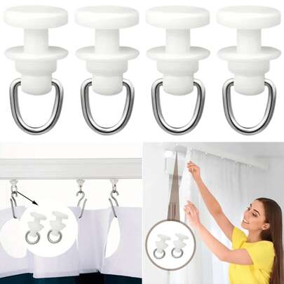 100/200 Stücke Nano-Rollen-Gleitschienen, leise Vorhangschienen-Rollen, robuste Kunststoff-Gleitschienenhaken, universelles Deckenmontage-Hardware-Zubehör geeignet für gerade und gebogene Schienen (Vorhänge, Türen, Badezimmer, Autos)