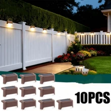 16 Packs Outdoor Solar Deck Lights, Waterproof Outdoor Decorate Lights, Solar Garden Lights, Outdoor Fence Lights, Solar Step Lights, Warm LED Lights, For Outdoor Stairs, Step, Fence, Garden, Balcony, Yard, Patio, And Pathway - Brown Shell - View 22