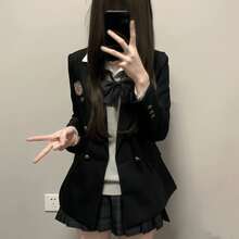 Cosplay Clothing - Black Fitted Suit / Follow and Collect to Receive a Badge - View 3