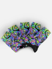 Men's Socks, 360 Degree Print - Fantasy Mushroom, Animal, Colorful, Hip Hop, Street Style, Fun Socks, Couple, Gift, Daily, Party, Holiday - Multicolor - View 4