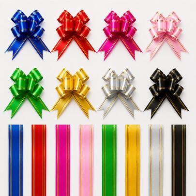 100 Laço Fácil Mágico Para Presente - P - M - G / Diversas Cores - 3 Tamanhos / Várias Cores