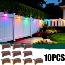 16 Packs Outdoor Solar Deck Lights, Waterproof Outdoor Decorate Lights, Solar Garden Lights, Outdoor Fence Lights, Solar Step Lights, Warm LED Lights, For Outdoor Stairs, Step, Fence, Garden, Balcony, Yard, Patio, And Pathway - Brown Shell - View 16