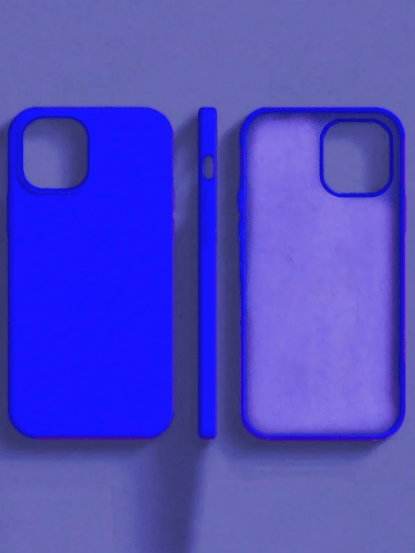 1-Pack Luxury Fluorescent Wireless Charging Phone Case, Compatible With IPhone 17 Air 16 15 14 13 12 11 Pro Max Plus | Liquid Silicone | Ultra-Thin Shockproof Protective Cover | Phone - Klein Blue - View 1