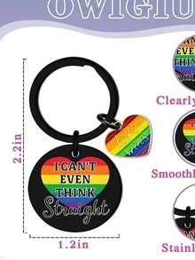 LGBTQ+骄傲月配饰、女同性恋礼物、LGBTQ+钥匙扣、骄傲月必备品、女同性恋周边、彩虹主题礼物 - 彩色 - 查看 7