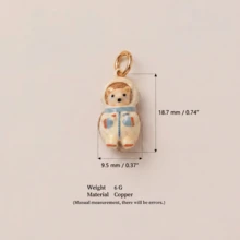 1件新款彩繪小動物吊墜，精緻卡通可愛風，琺瑯滴釉工藝，14K鍍金，銅材質，專為日常小派對和家庭聚會設計的可愛飾品，日常迷人珠寶，小飾品，珠寶製作吊墜，高端珠寶 - 彩色 - 查看 12