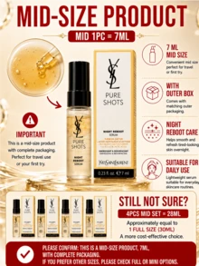 Tinh chất dưỡng da ban đêm YSL Pure Shots Night Reboot Serum, 30ml (dung tích lớn) / 7ml (dung tích du lịch) / 10 chai mini 1ml, kết cấu dầu-nước kép, thấm nhanh, ổn định và tái tạo da, làm sáng và tăng cường độ rạng rỡ, dưỡng ẩm sâu, phục hồi hàng rào bảo vệ da, cải thiện tình trạng da xỉn màu, kết cấu nhẹ không nhờn rít, phù hợp với mọi loại da, đặc biệt là da xỉn màu, nhạy cảm và hỗn hợp. Sử dụng ban đêm và hàng ngày, quà tặng ngày lễ Giáng sinh, Valentine. - Tinh chất dưỡng da ban đêm YSL Saint Laurent Night Queen - Xem 6