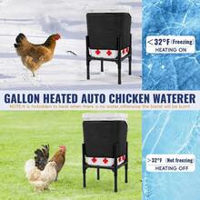 5.28Gal Winter-Proof Heated Chicken Waterer With Stand | Removable Pad & 8 Nipples | No-Freeze Poultry Drinker Coop Essential - 20L - View 4