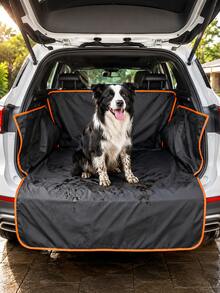 Waterproof Dog Car Cargo Liner, Non-Slip Pet Trunk Cover Protector, Suitable For SUV, Sedan, Truck, Scratch-Resistant Washable Trunk Mat With Storage Pockets And Side Flaps, Heavy Duty Pet Hammock, 2 Styles Available: Quilted Storage And Slim Black/Orange - Multicolor - View 4