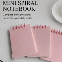 1 pieza Cuaderno de hojas sueltas A7 mini - Cuaderno de vocabulario portátil para estudiantes - Planificador de bolsillo elegante para tareas diarias - Mini diario recargable de alta calidad - Mini cuaderno de moda DIY - A5 - Ver 6