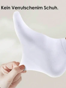 5/10 đôi tất thuyền cổ thấp màu trắng cho nữ mùa hè tựu trường, tất tàng hình mỏng bằng cotton nguyên chất cho du lịch & nghỉ dưỡng, tất unisex thường ngày công sở đi làm - trắng - Xem 3